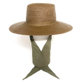Cielo Hat w. Shade in Khaki Green Toquilla Straw - CLYDE