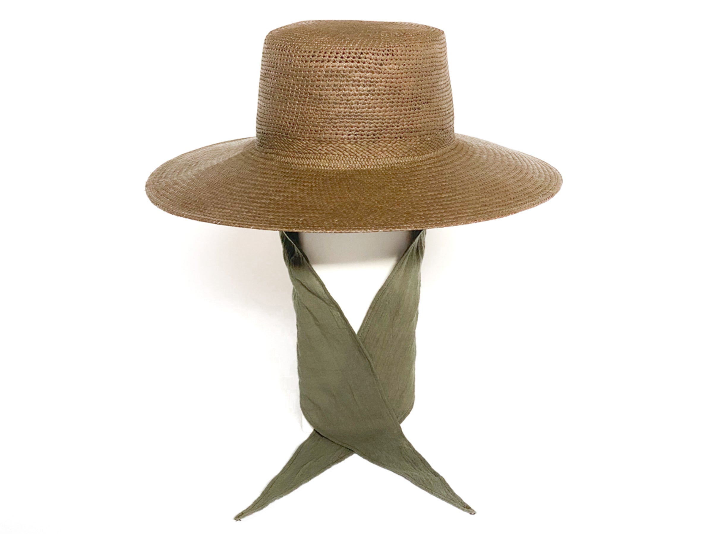 Cielo Hat w. Shade in Khaki Green Toquilla Straw - CLYDE
