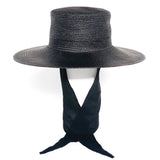 Cielo Hat w. Shade in Black Toquilla Straw - CLYDE