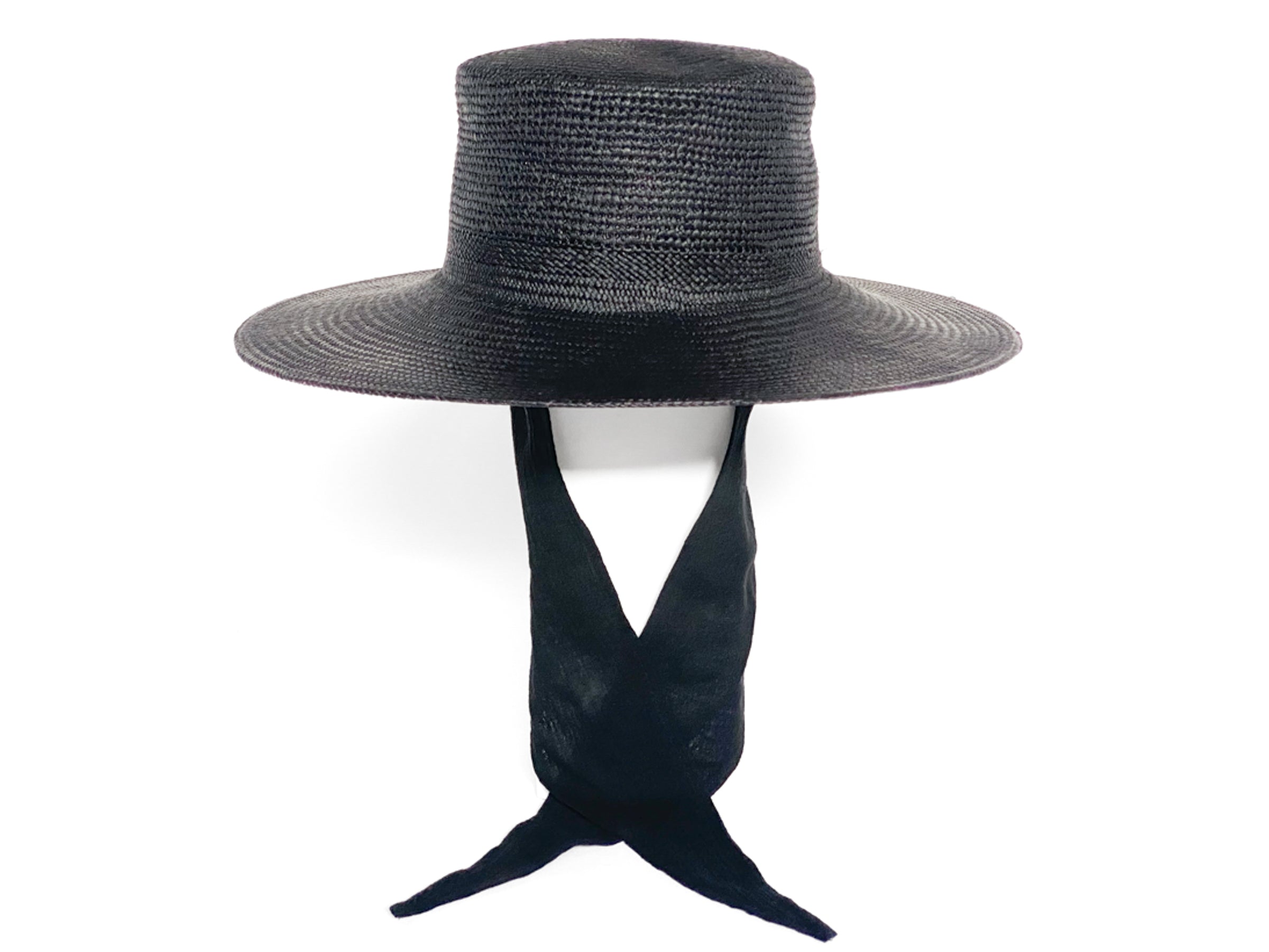 Cielo Hat w. Shade in Black Toquilla Straw - CLYDE