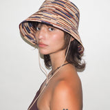 Megamix Hat in Pink Toquilla Straw - CLYDE
