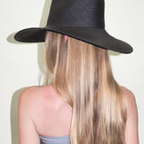 Caro Hat in Black Toquilla Straw - CLYDE
