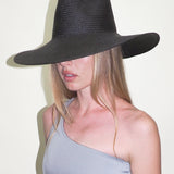 Caro Hat in Black Toquilla Straw - CLYDE