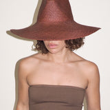 Caro Hat in Earth Brown Toquilla Straw - CLYDE