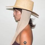 Cielo Hat w. Shade in Tan Toquilla Straw - CLYDE