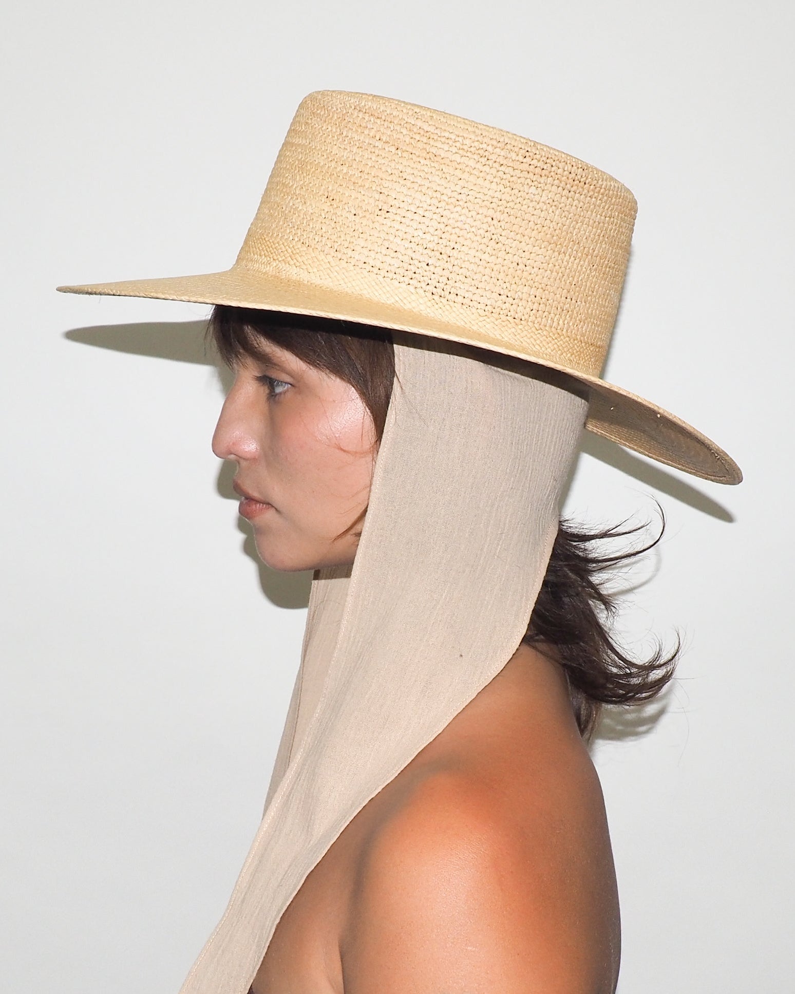 Cielo Hat w. Shade in Tan Toquilla Straw - CLYDE