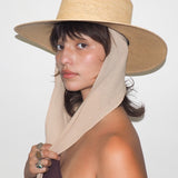 Cielo Hat w. Shade in Tan Toquilla Straw - CLYDE