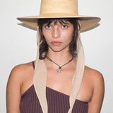 Cielo Hat w. Shade in Tan Toquilla Straw - CLYDE