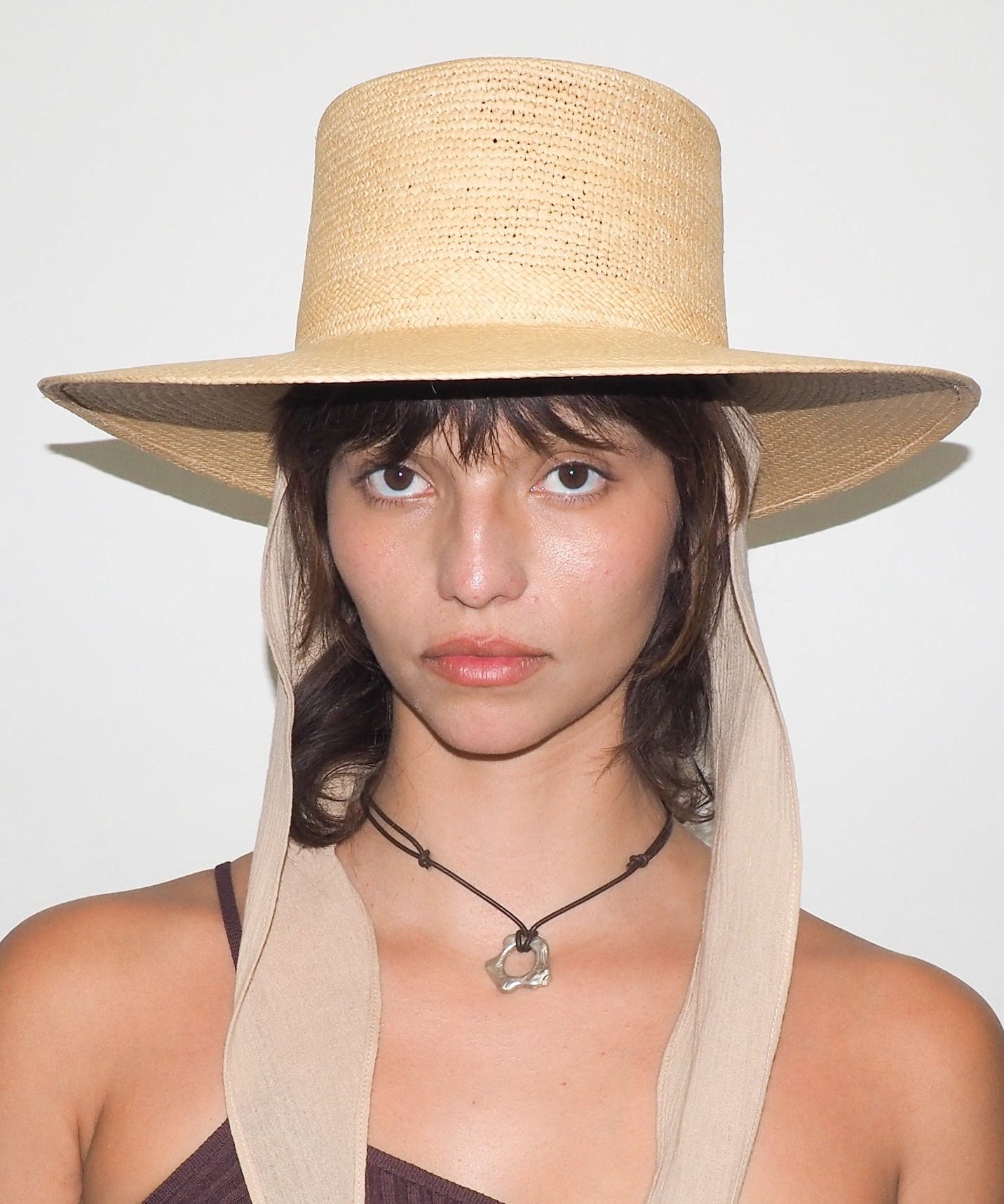 Cielo Hat w. Shade in Tan Toquilla Straw - CLYDE