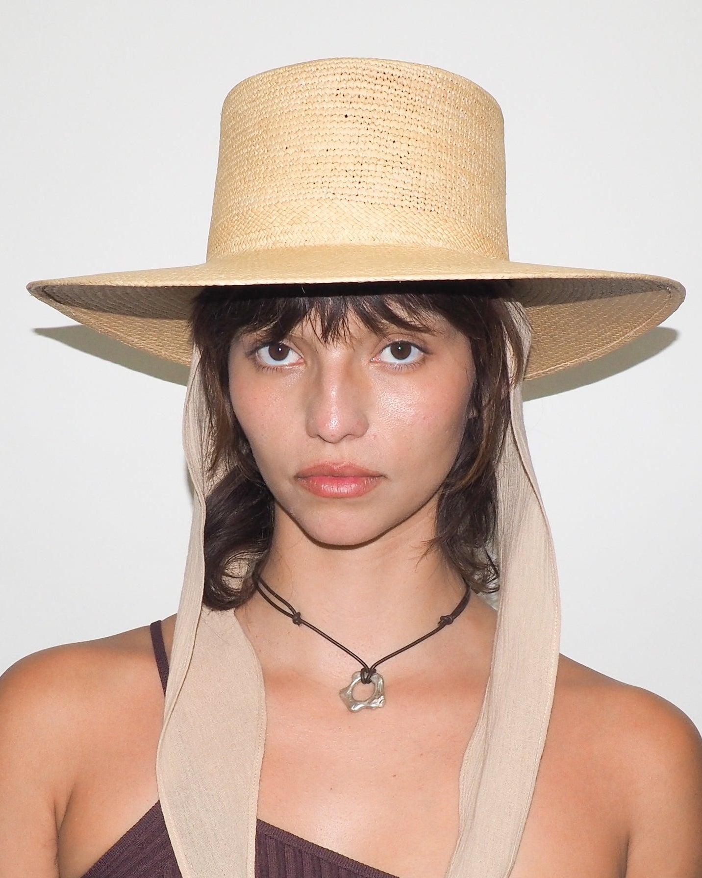 Cielo Hat w. Shade in Tan Toquilla Straw - CLYDE