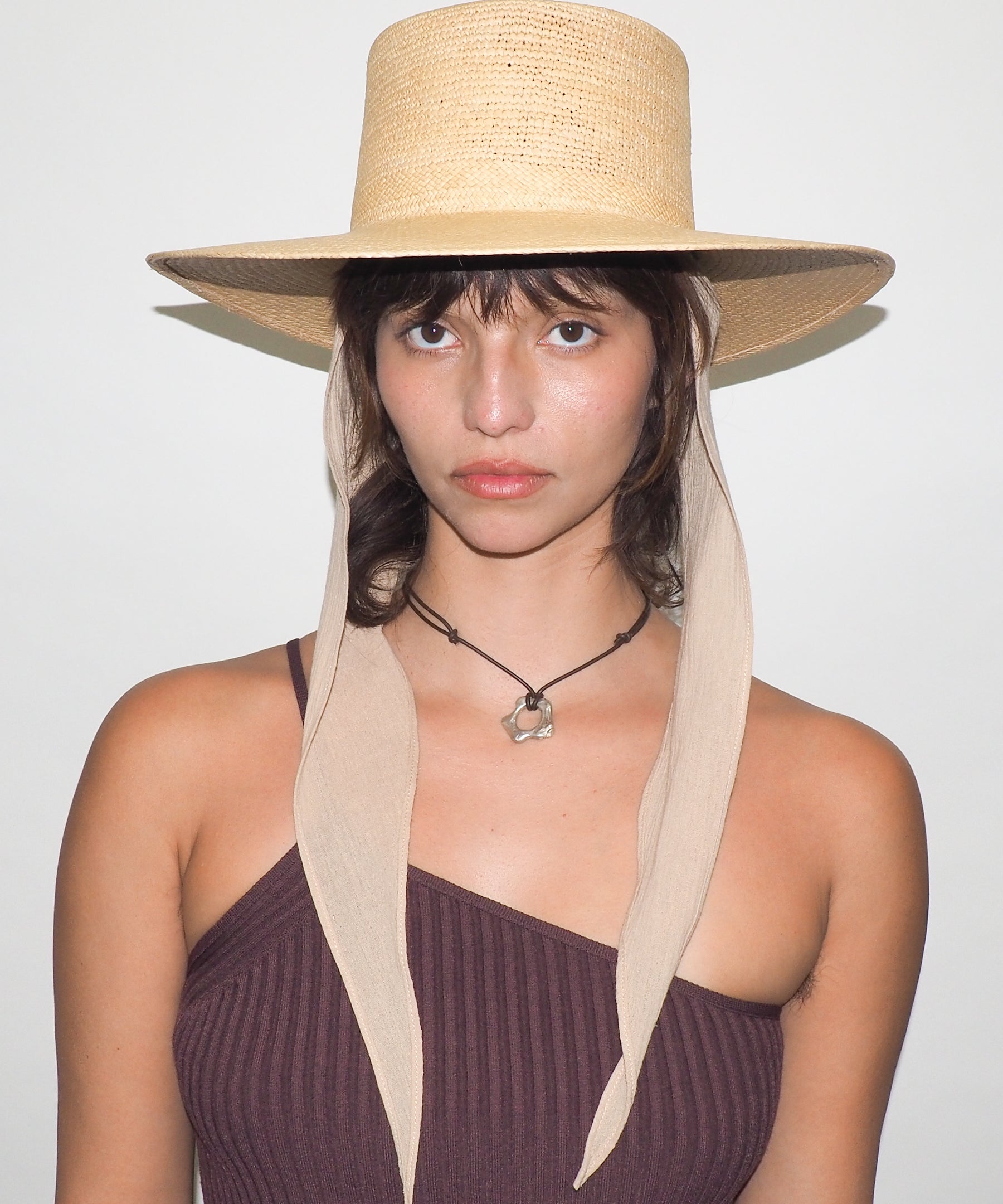 Cielo Hat w. Shade in Tan Toquilla Straw - CLYDE