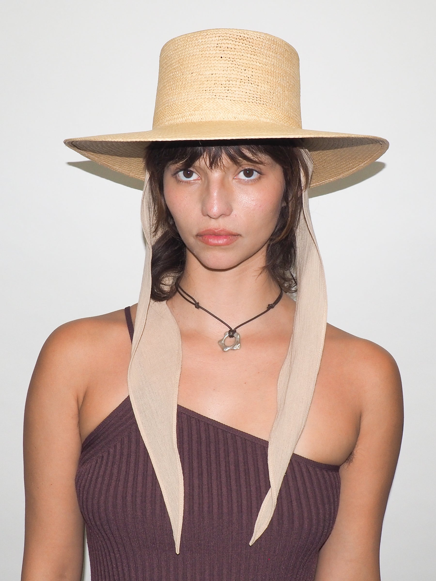 Cielo Hat w. Shade in Tan Toquilla Straw - CLYDE
