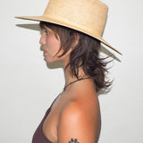 Cielo Hat in Tan Toquilla Straw - CLYDE