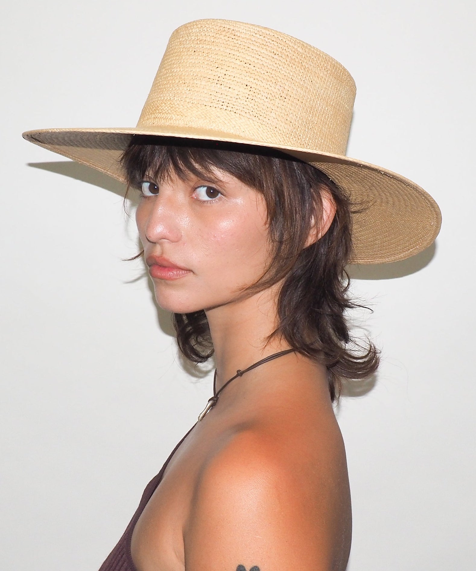 Cielo Hat in Tan Toquilla Straw - CLYDE