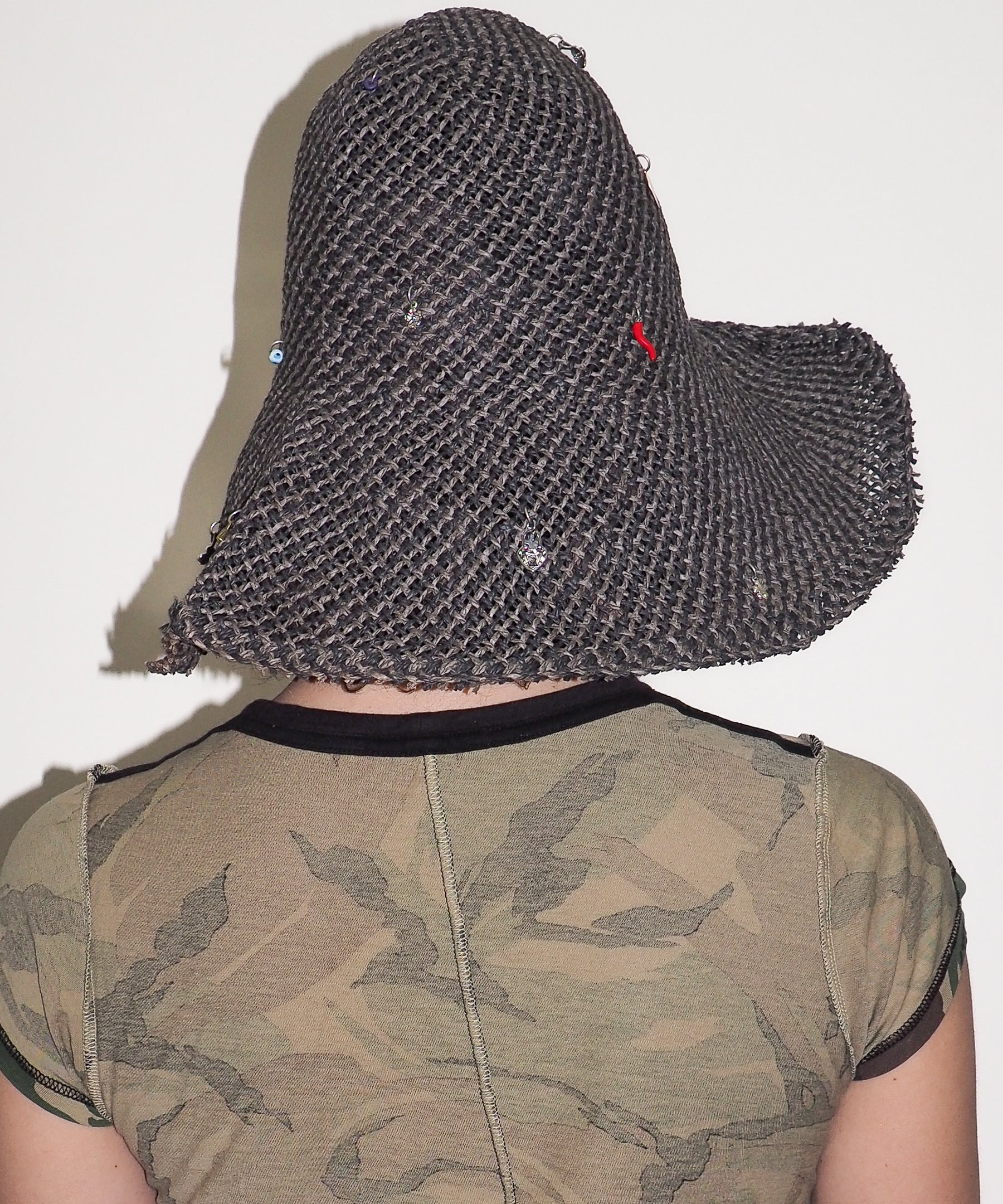 Charm Hat in Charcoal Weave Toyo Straw - CLYDE