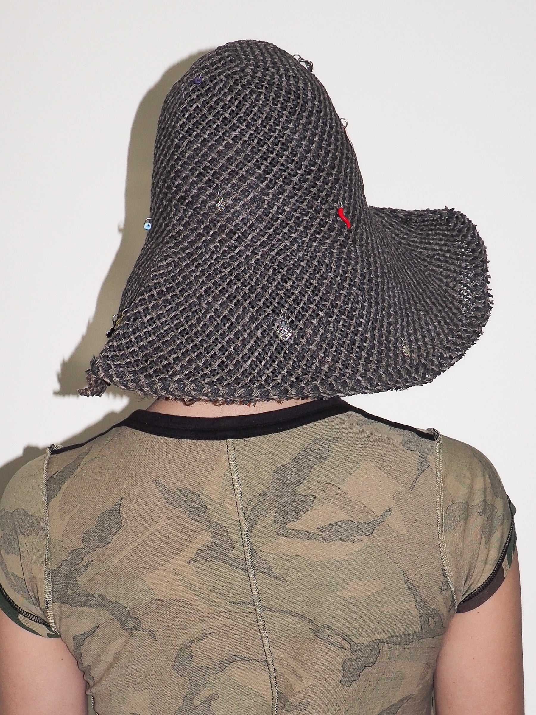 Charm Hat in Charcoal Weave Toyo Straw - CLYDE