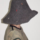 Charm Hat in Charcoal Weave Toyo Straw - CLYDE