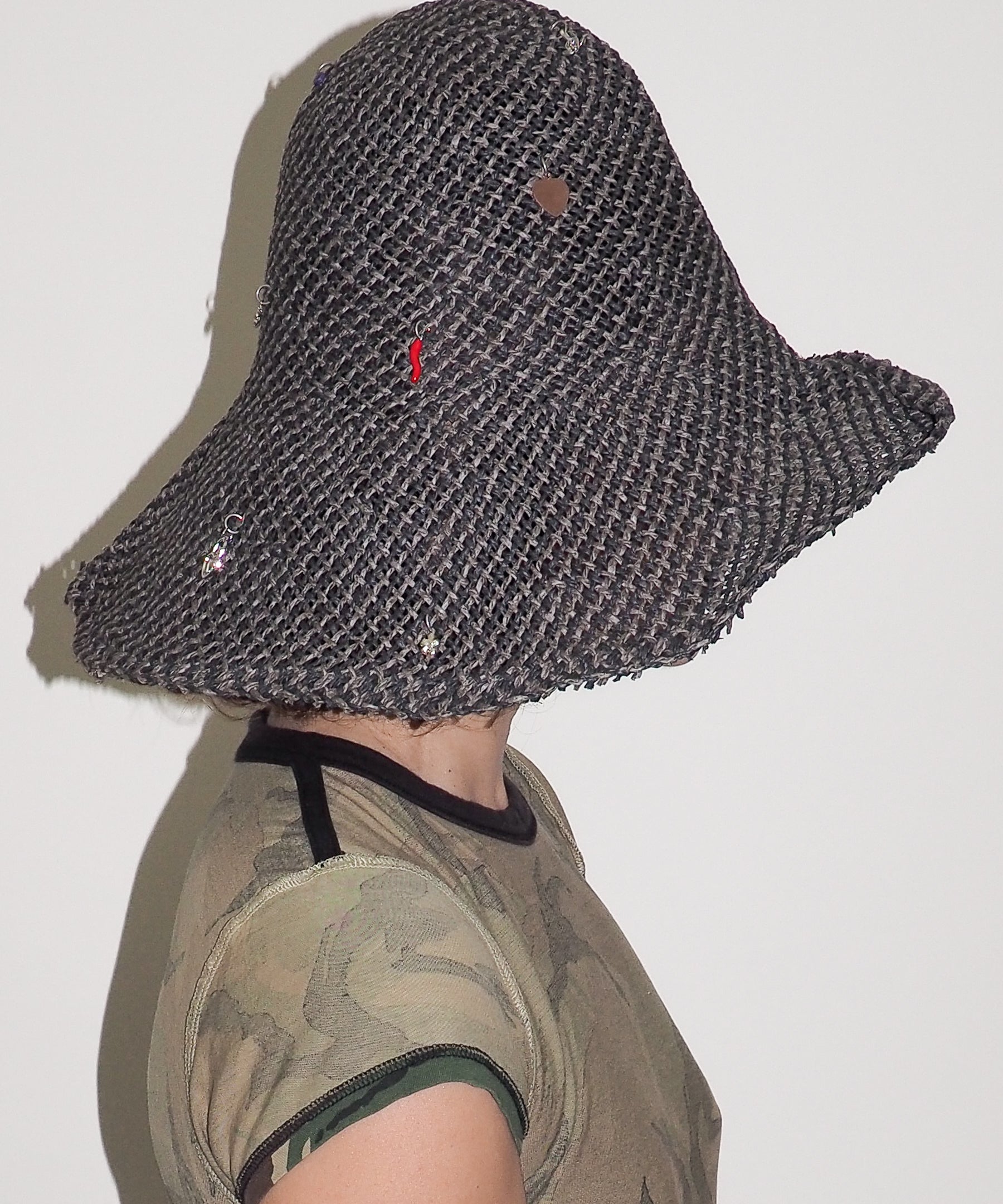 Charm Hat in Charcoal Weave Toyo Straw - CLYDE