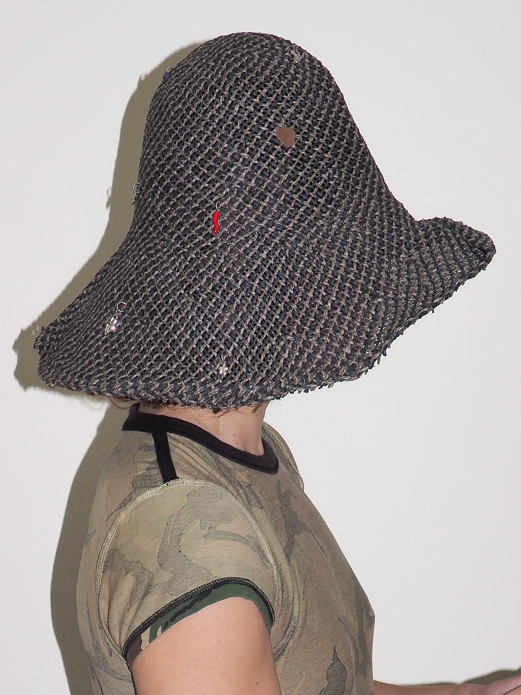 Charm Hat in Charcoal Weave Toyo Straw - CLYDE