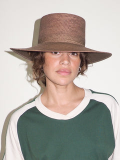 Cielo Hat in Khaki Green Toquilla Straw - CLYDE