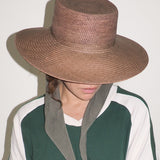 Cielo Hat w. Shade in Khaki Green Toquilla Straw - CLYDE