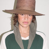 Cielo Hat w. Shade in Khaki Green Toquilla Straw - CLYDE