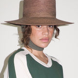 Cielo Hat w. Shade in Khaki Green Toquilla Straw - CLYDE