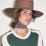 Cielo Hat w. Shade in Khaki Green Toquilla Straw - CLYDE
