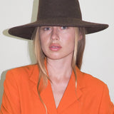 Dai Hat in Brown Melange Wool - CLYDE