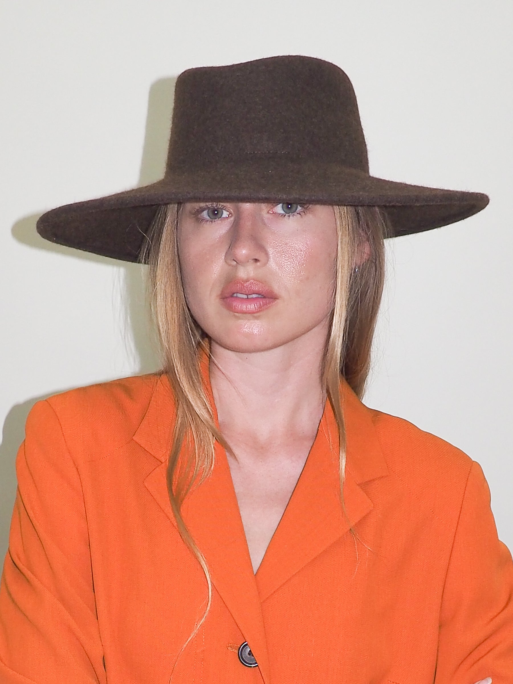 Dai Hat in Brown Melange Wool - CLYDE