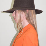 Dai Hat in Brown Melange Wool - CLYDE
