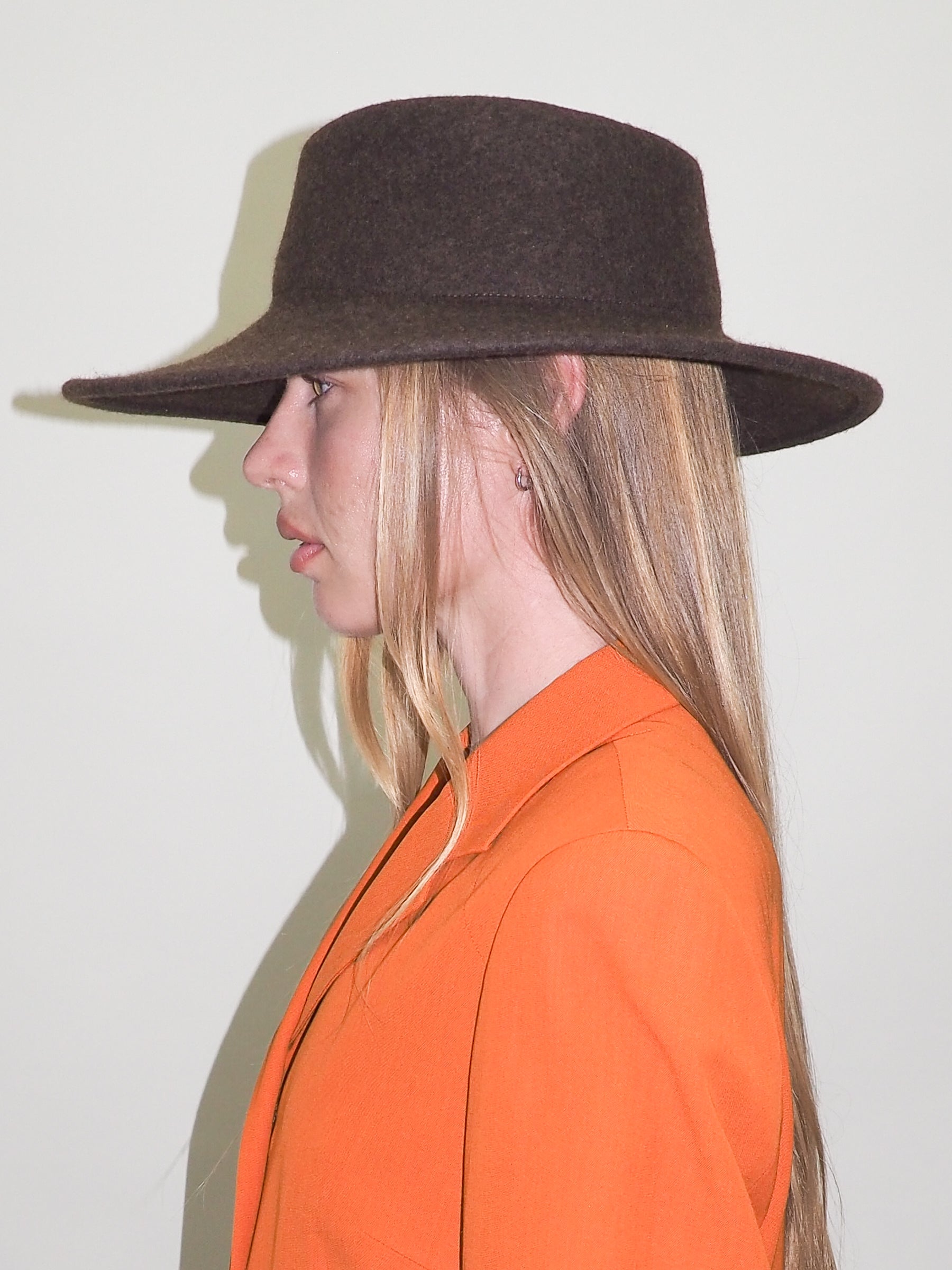 Dai Hat in Brown Melange Wool - CLYDE