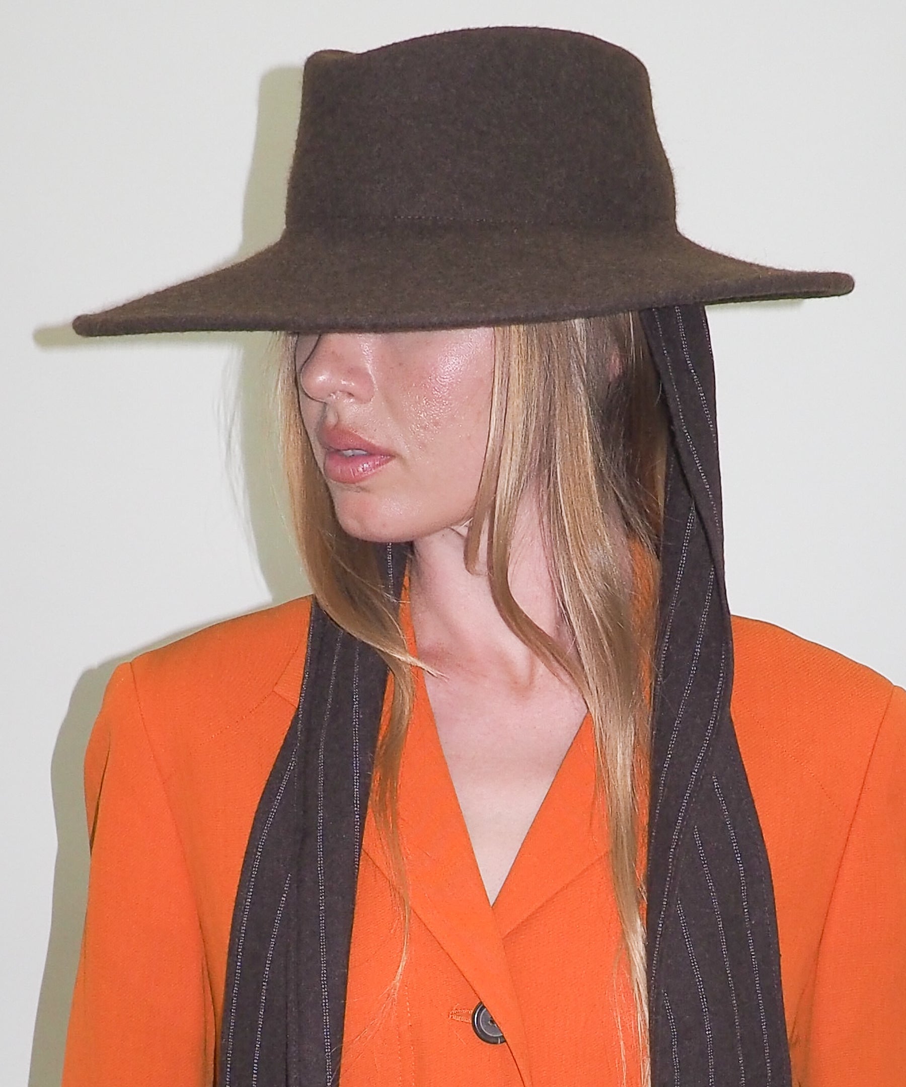 Dai Hat w. Scarves in Brown Melange - CLYDE