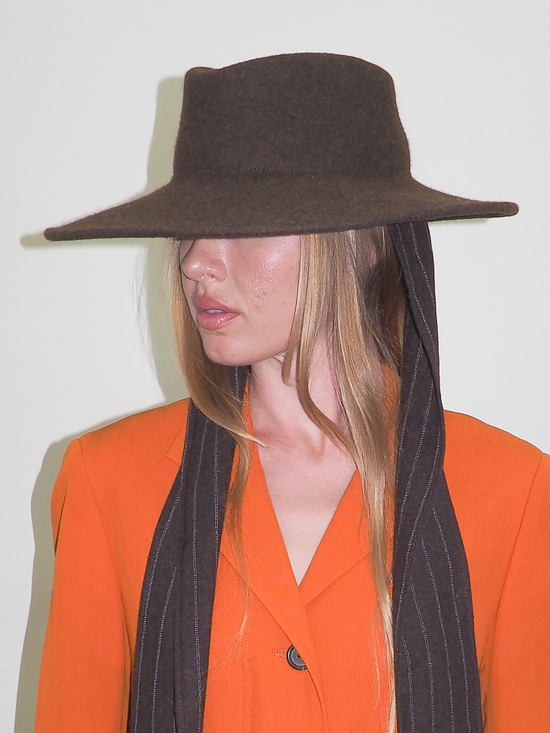 Dai Hat w. Scarves in Brown Melange - CLYDE