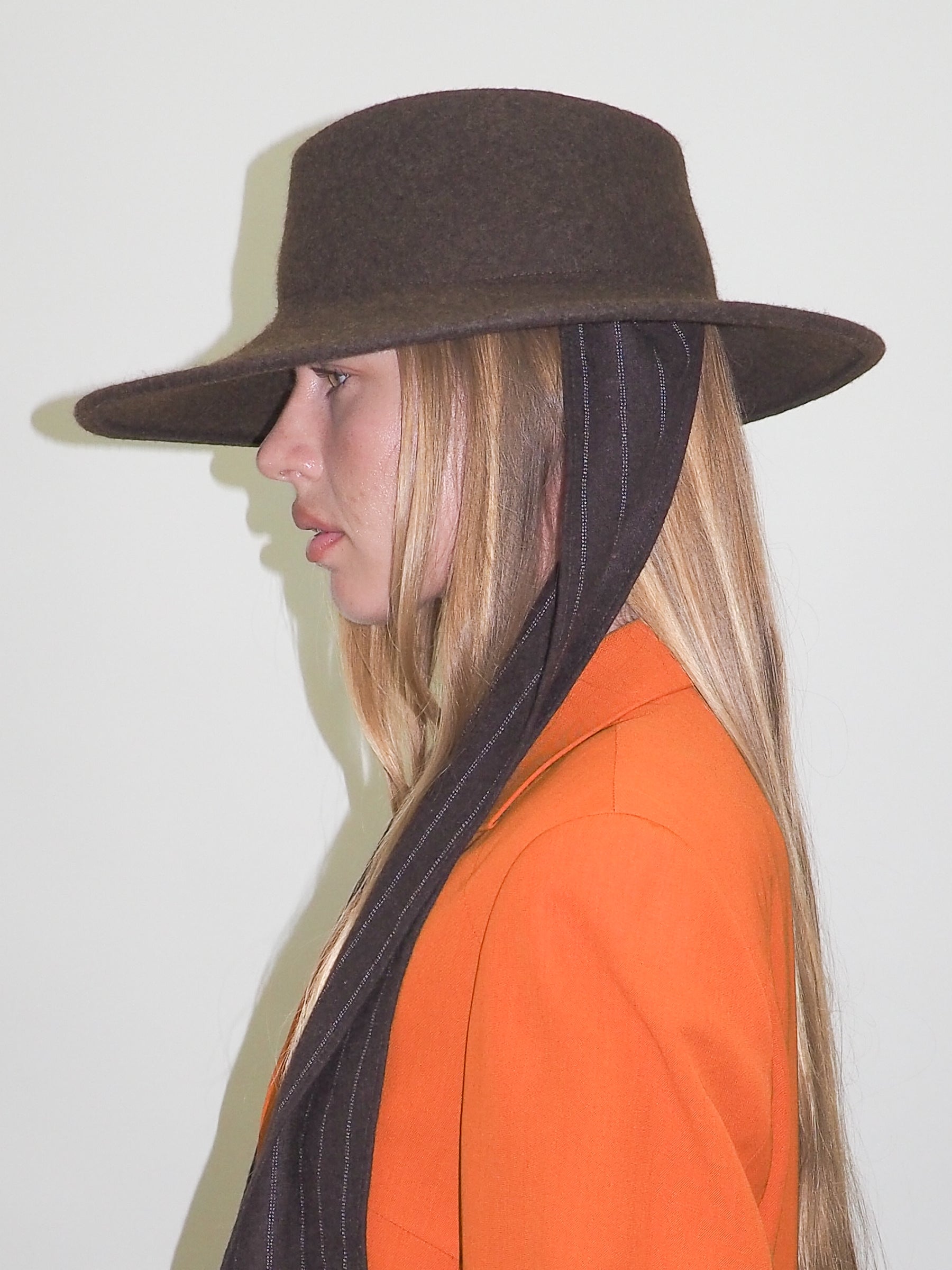 Dai Hat w. Scarves in Brown Melange - CLYDE