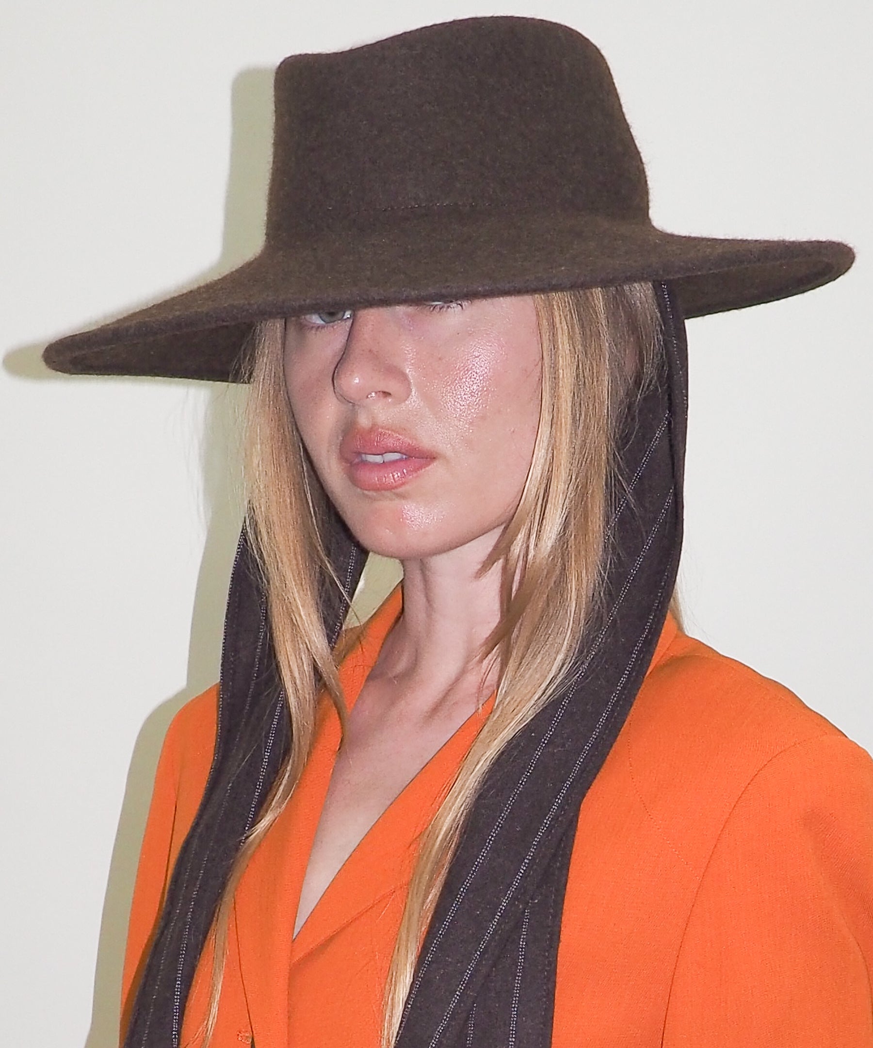 Dai Hat w. Scarves in Brown Melange - CLYDE