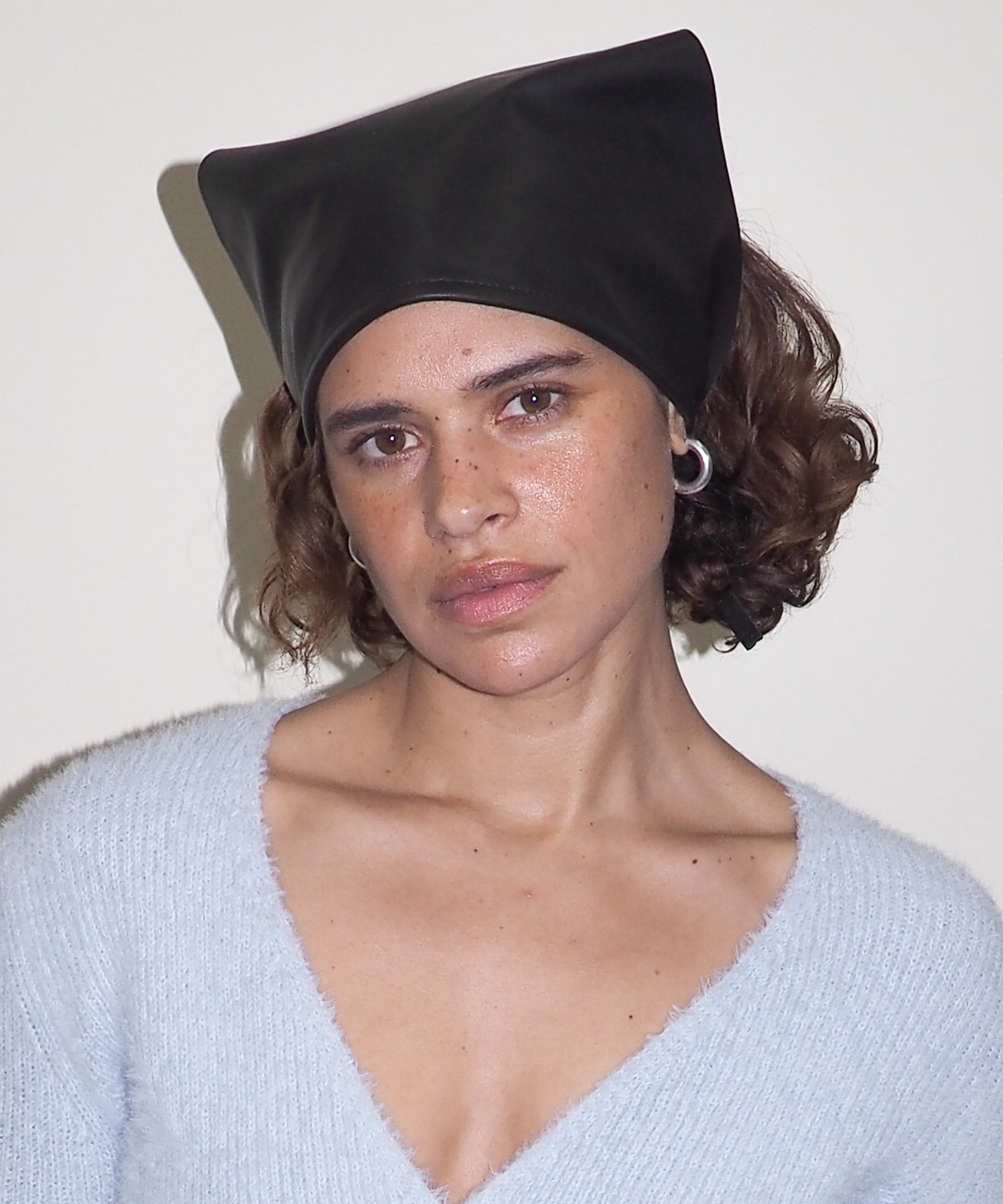 Lambskin Handkerchief in Black - CLYDE