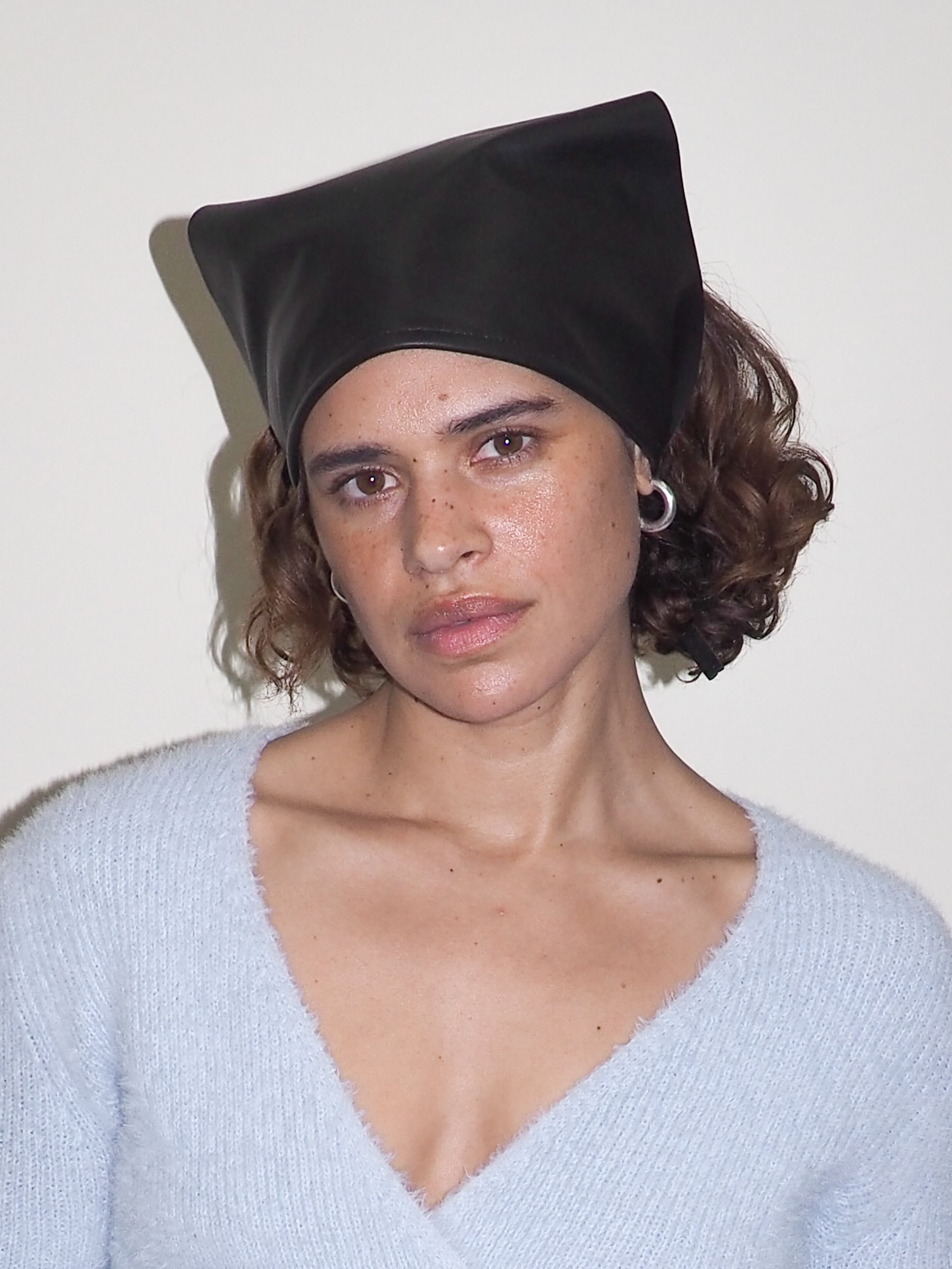 Lambskin Handkerchief in Black - CLYDE