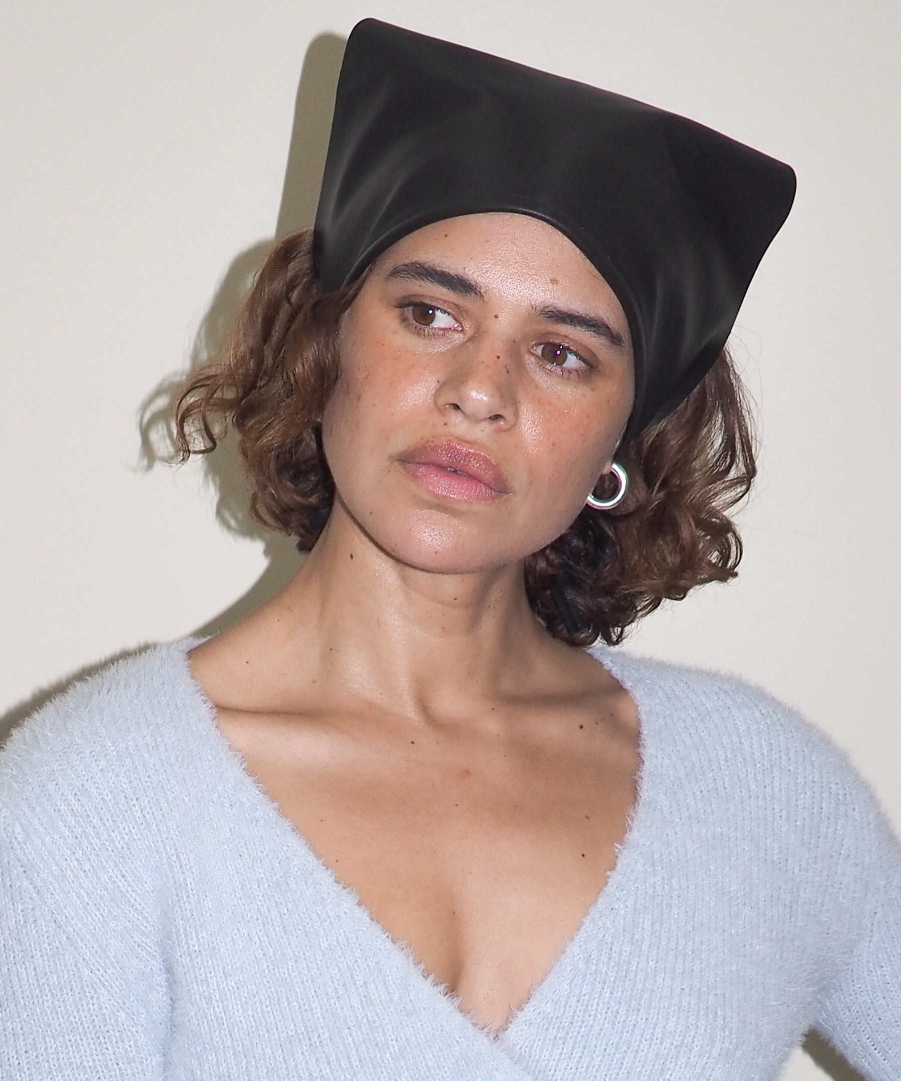 Lambskin Handkerchief in Black - CLYDE