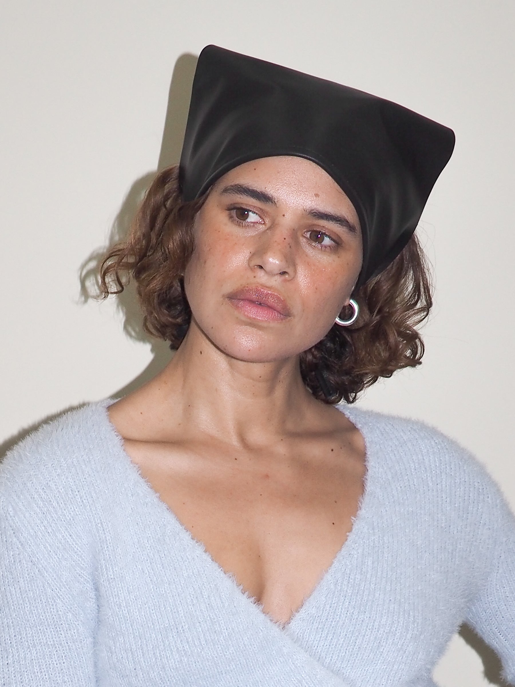 Lambskin Handkerchief in Black - CLYDE