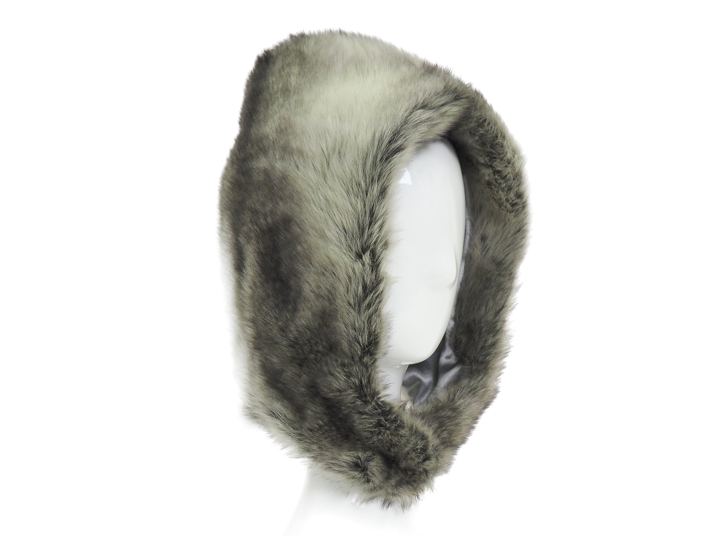 Sno Hood in Grey Faux Chinchilla - CLYDE