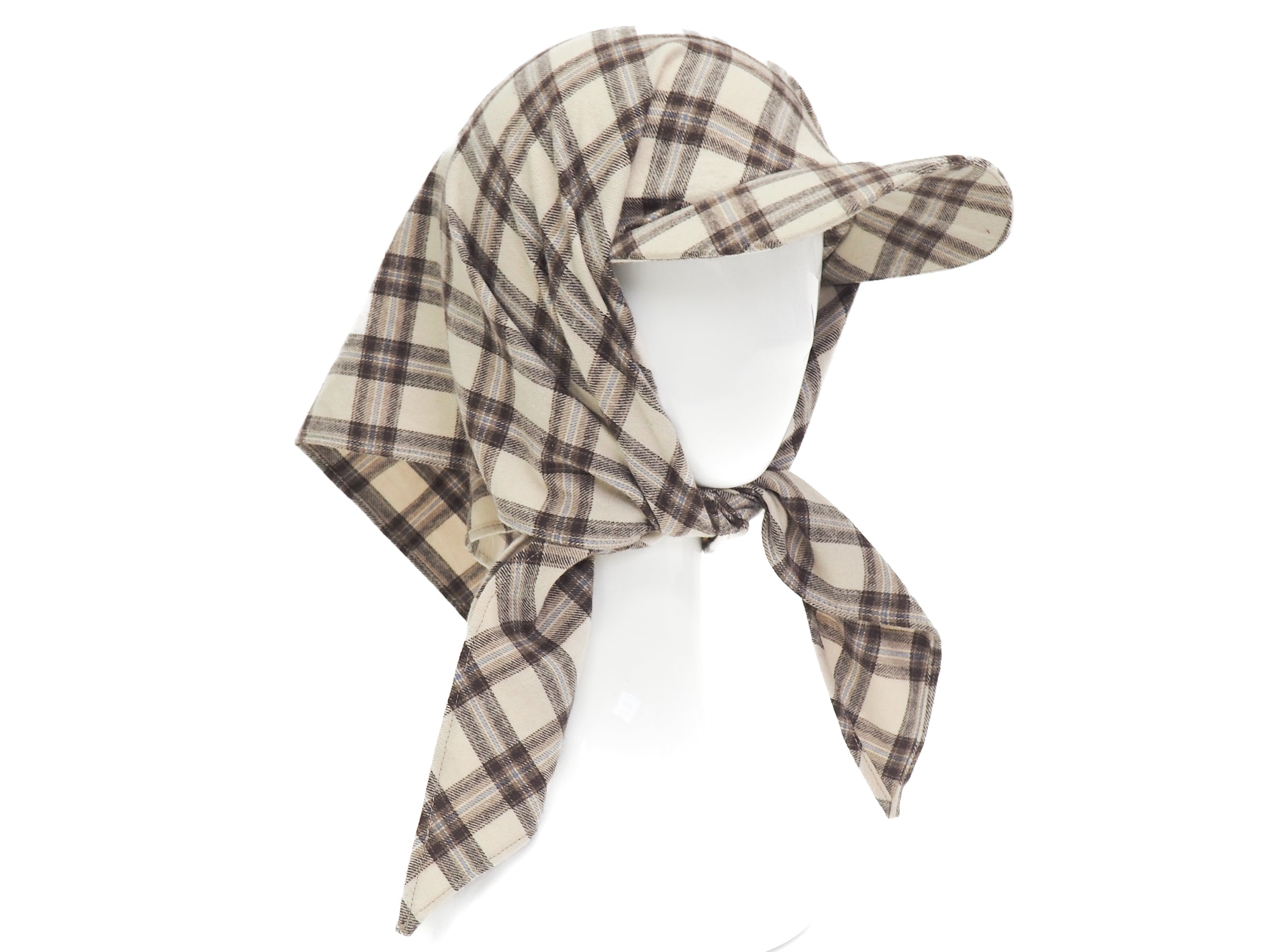 Brim Scarf in Brown & Beige Plaid Flannel - CLYDE