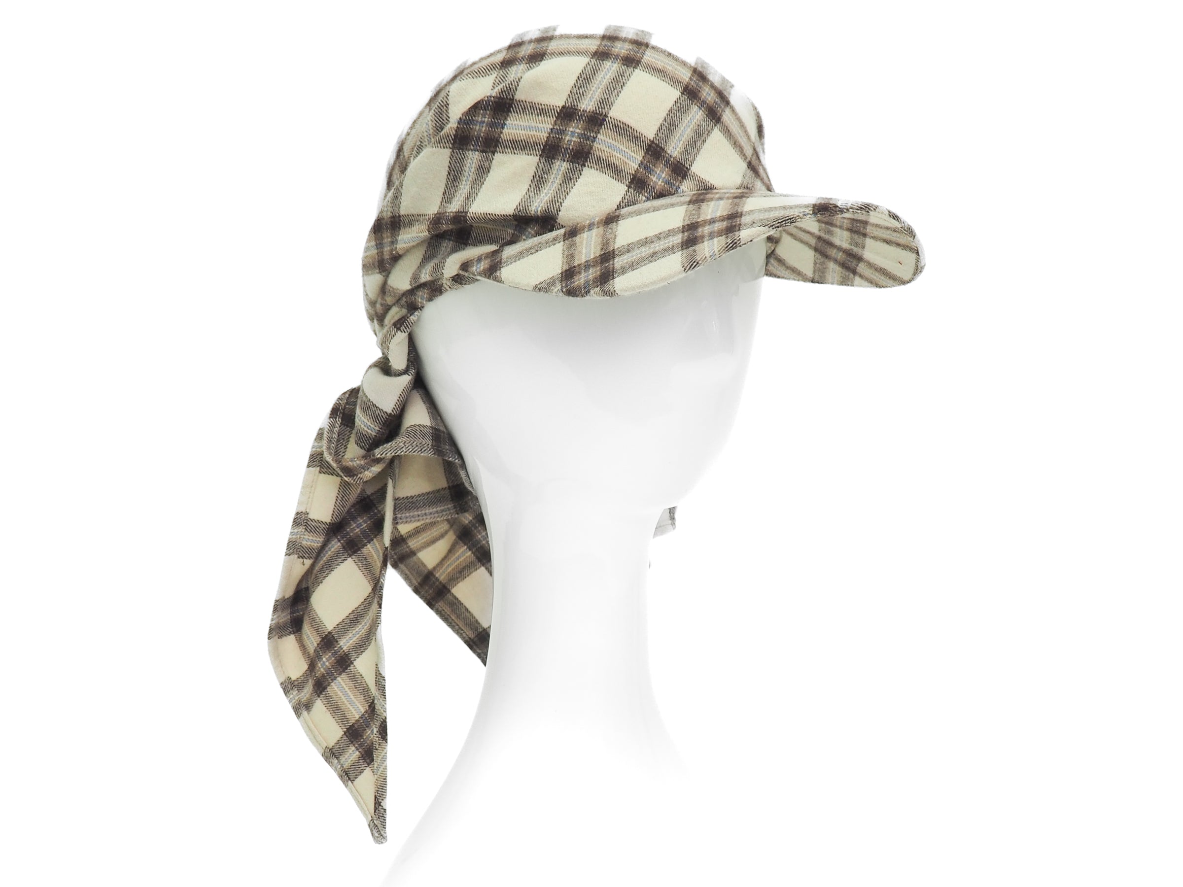 Brim Scarf in Brown & Beige Plaid Flannel - CLYDE