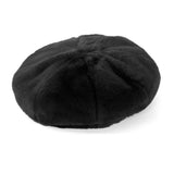 Faux Fur Beret in Black Faux - CLYDE