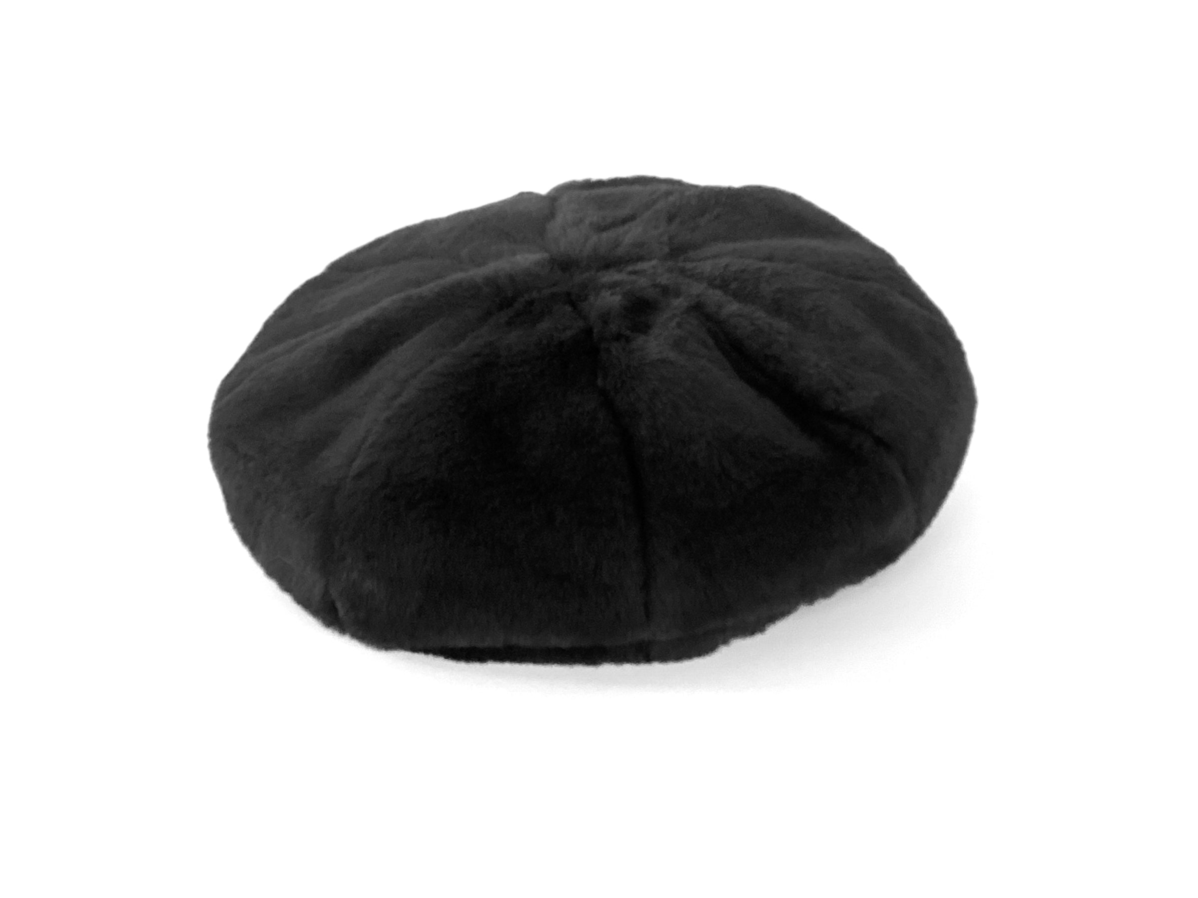 Faux Fur Beret in Black Faux - CLYDE