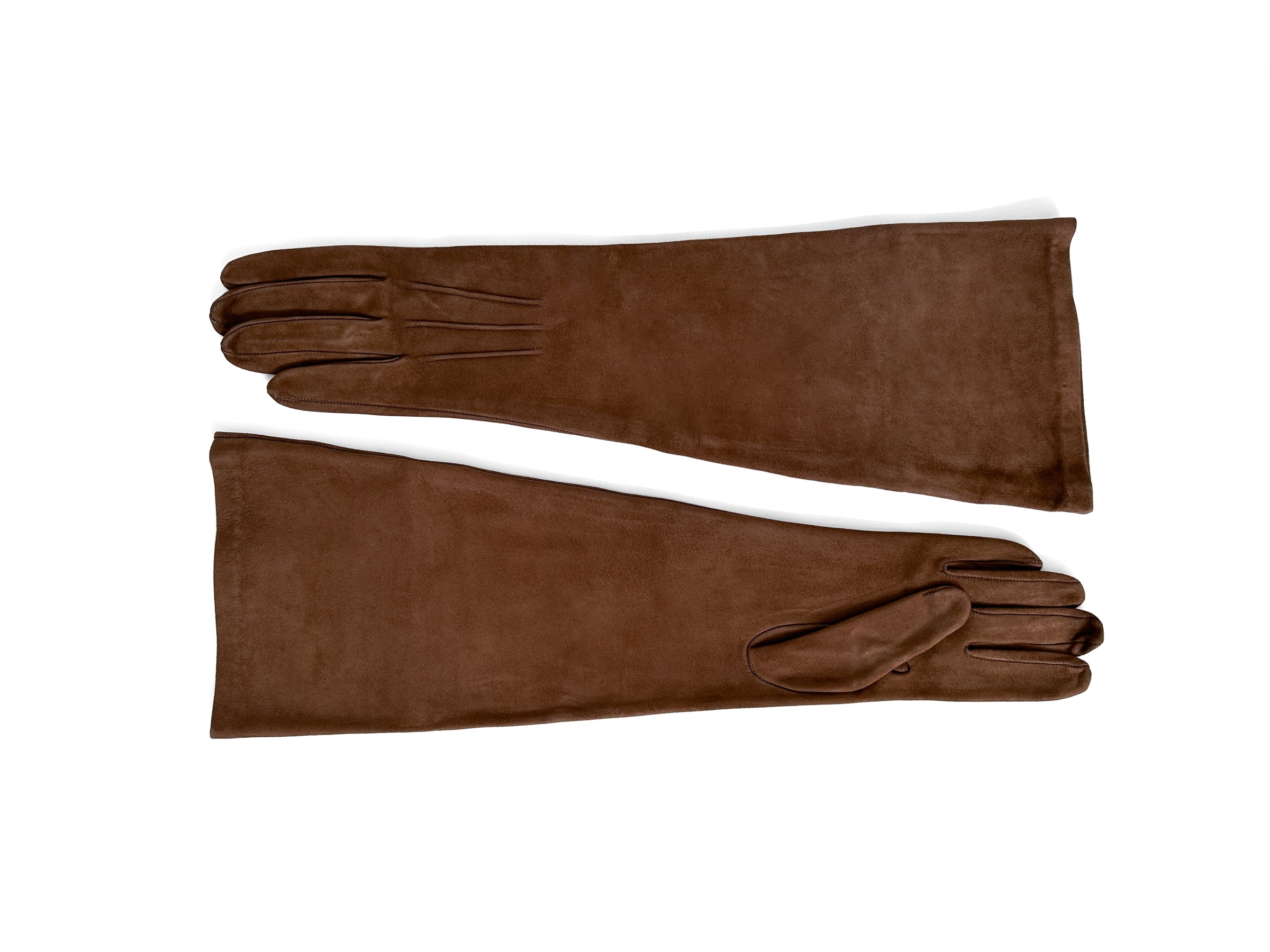 Gauntlet Gloves in Fawn Suede Lambskin - CLYDE