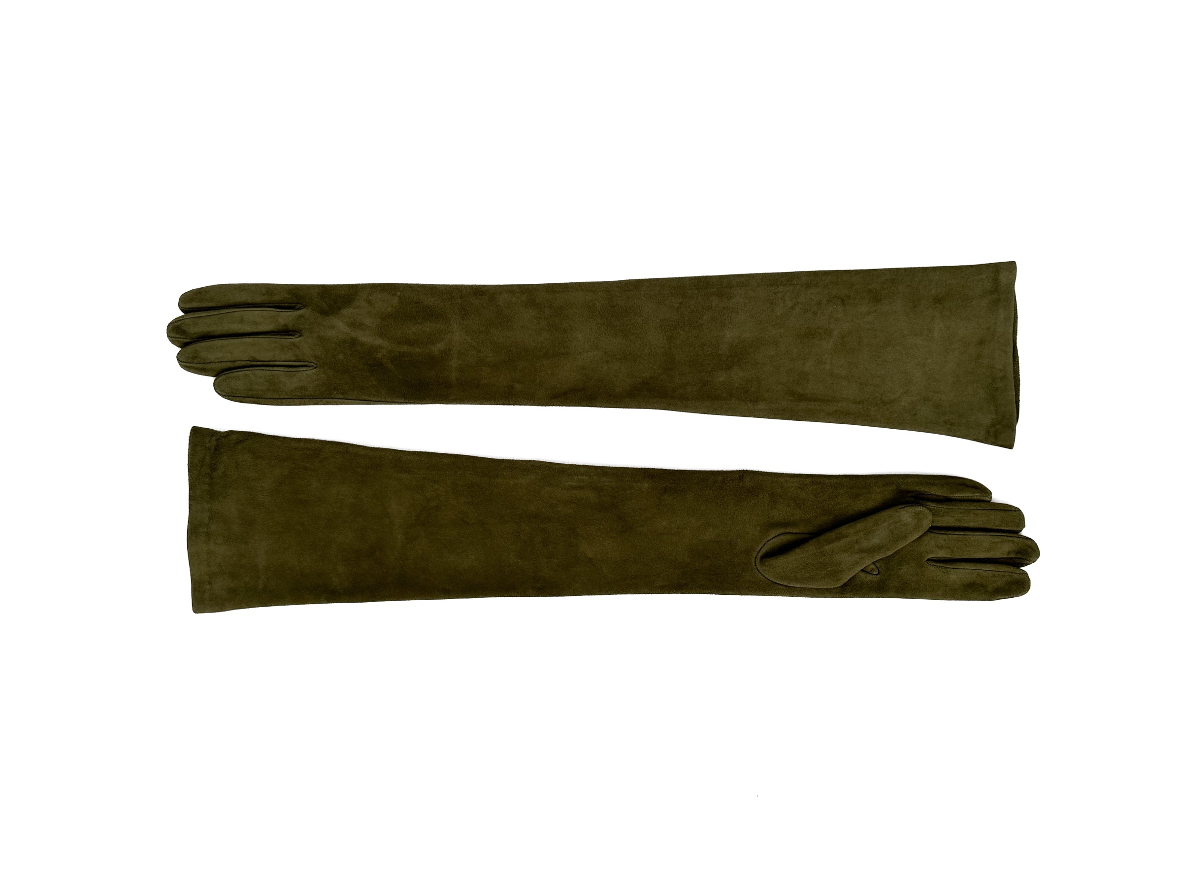 Moonlight Gloves in Moss Suede Lambskin - CLYDE