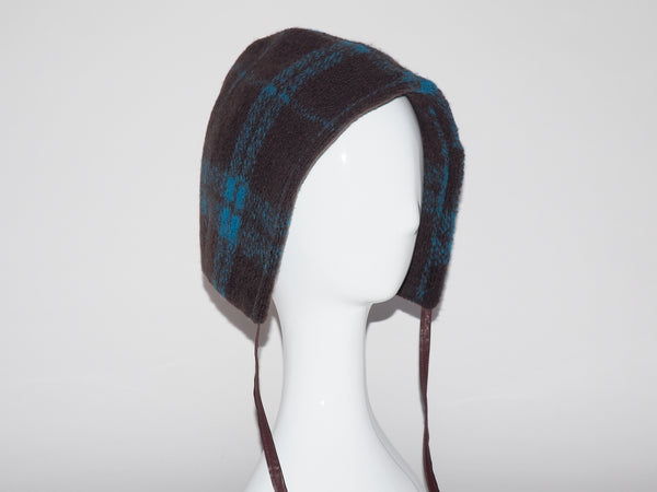 Volo Hat Brown & Electric Blue Plaid Wool Fleece - CLYDE