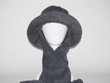 Scarved Bucket Hat Charcoal Fleece - CLYDE