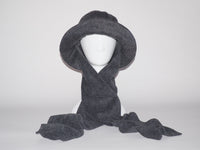 Scarved Bucket Hat Charcoal Fleece - CLYDE